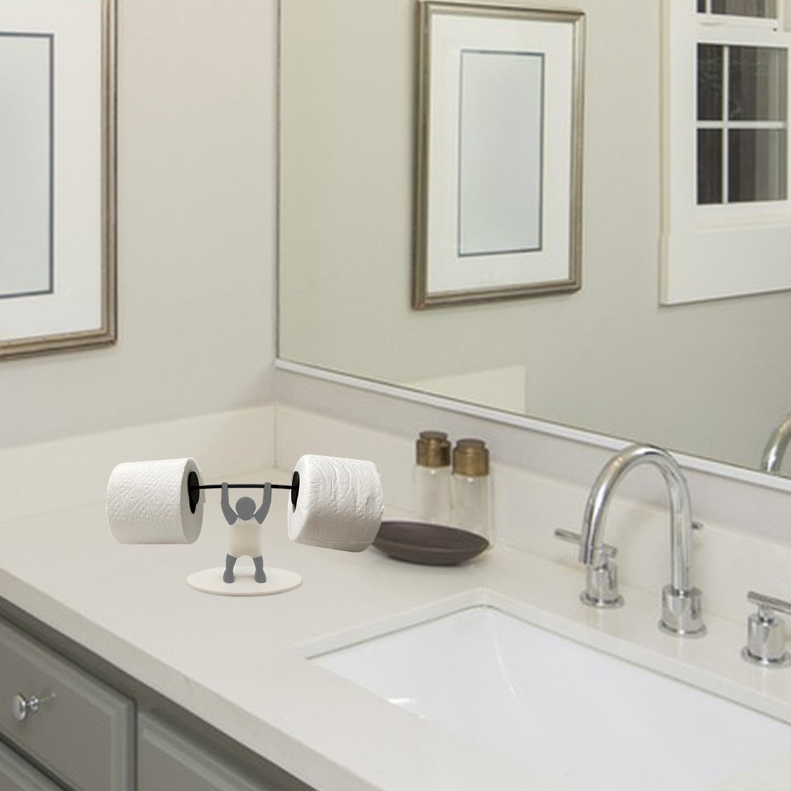 Funny Weightlifter Toilet Roll Holder