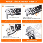 Adjustable Ratchet Multi-Tool with Pliers, Knife, Saw, and Screwdriver