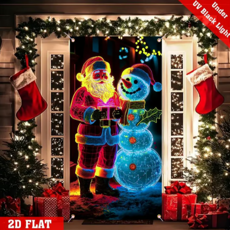 🏆Flash Sale⚡8K+ SOLD! Almost Gone-💥Fluorescent Christmas Door Cover Party Banner