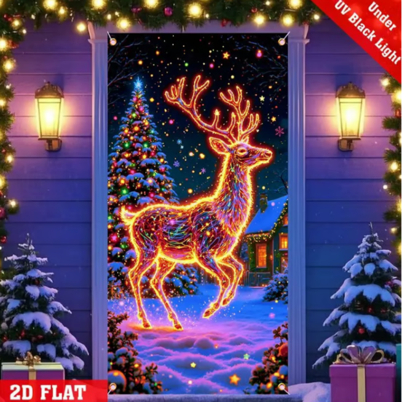 🏆Flash Sale⚡8K+ SOLD! Almost Gone-💥Fluorescent Christmas Door Cover Party Banner
