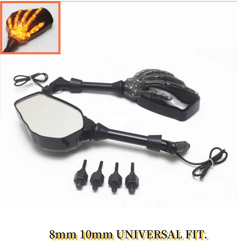 Motorcycle LED Hollowed-out Claw-shaped Turn Signals and Rearview Mirrors
