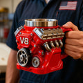 🔥🌟Engine-themed coffee mug, realistic V8 engine stainless steel mug