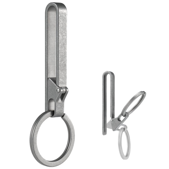Titanium alloy belt keychain with anti-accidental opening locking design