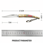 Colorful Wood Portable Folding Knife with Keychain