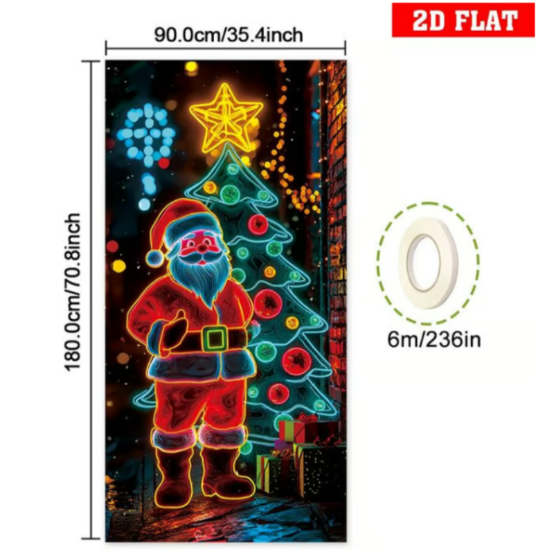🏆Flash Sale⚡8K+ SOLD! Almost Gone-💥Fluorescent Christmas Door Cover Party Banner