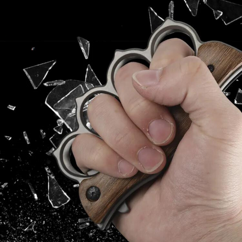 Knuckle Sleeve Knife - Natural Wood Handle