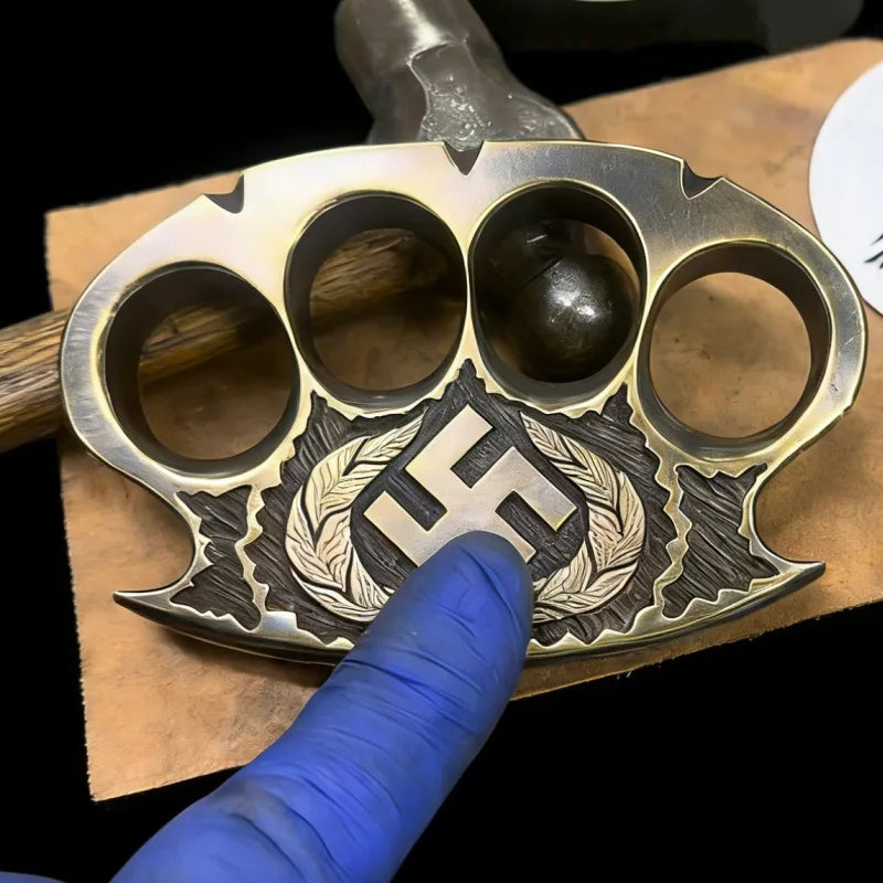 Handcrafted 5/8'' Skull Heavyweight Brass Hardcore Motorcycle Style Collectible