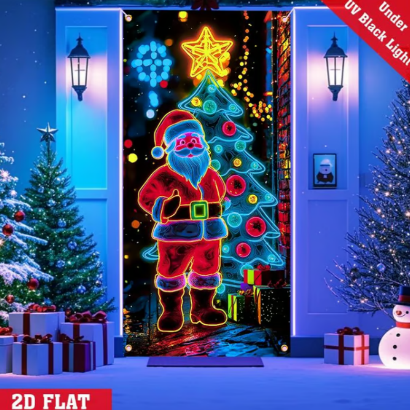 🏆Flash Sale⚡8K+ SOLD! Almost Gone-💥Fluorescent Christmas Door Cover Party Banner