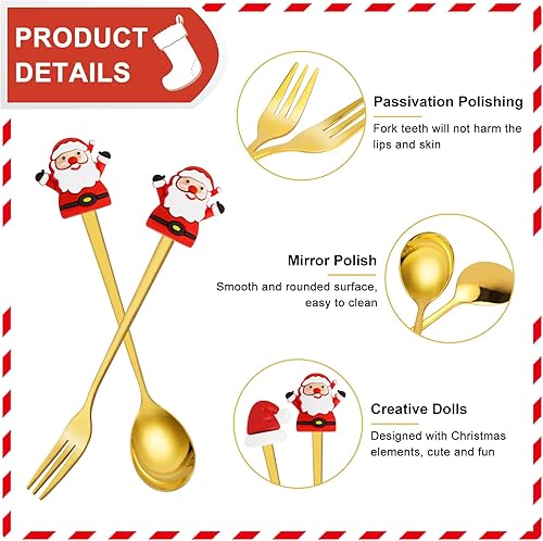 Creative Christmas Series Stainless Steel Fork and Spoon Set