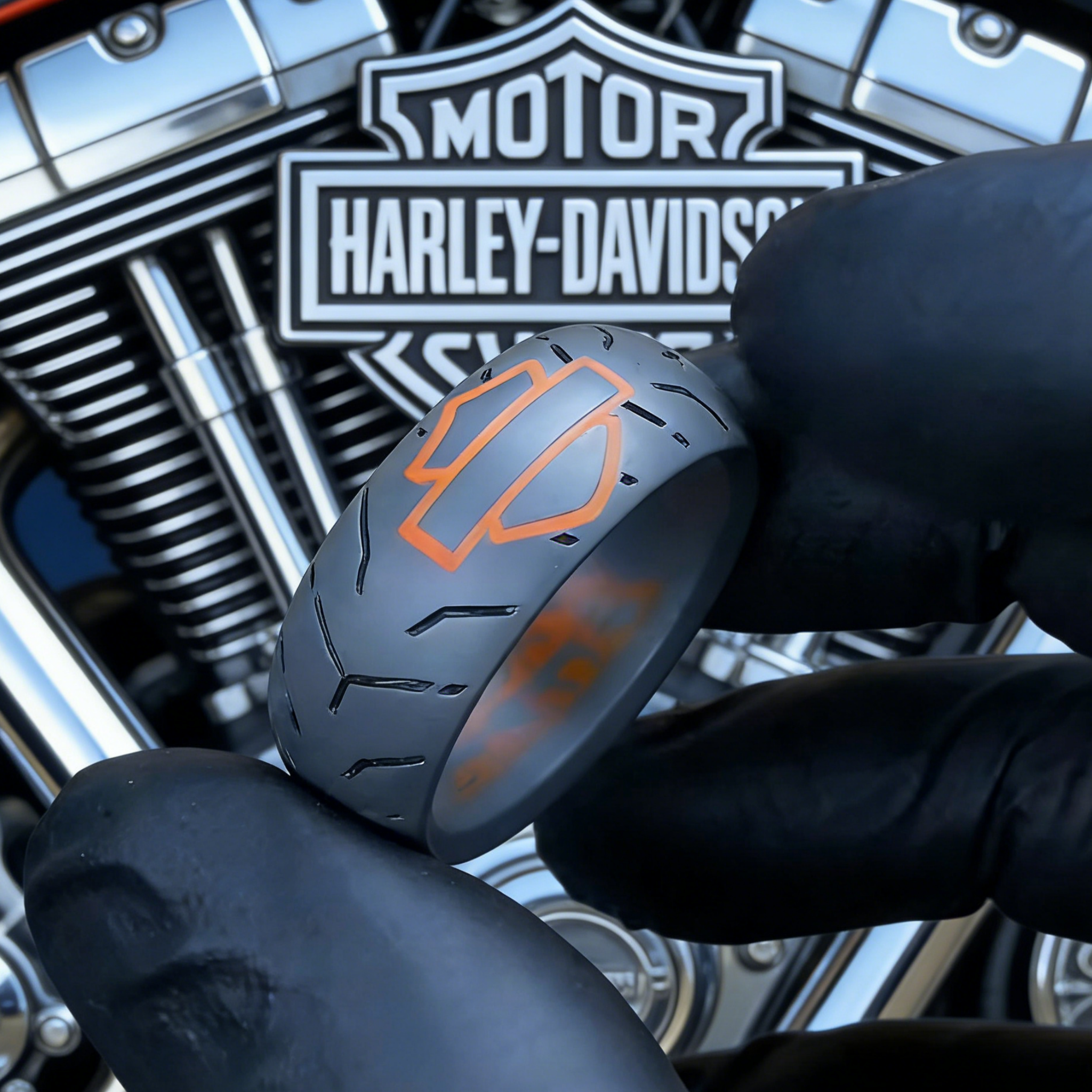 Handcrafted 925 Sterling Silver HD Tire Ring