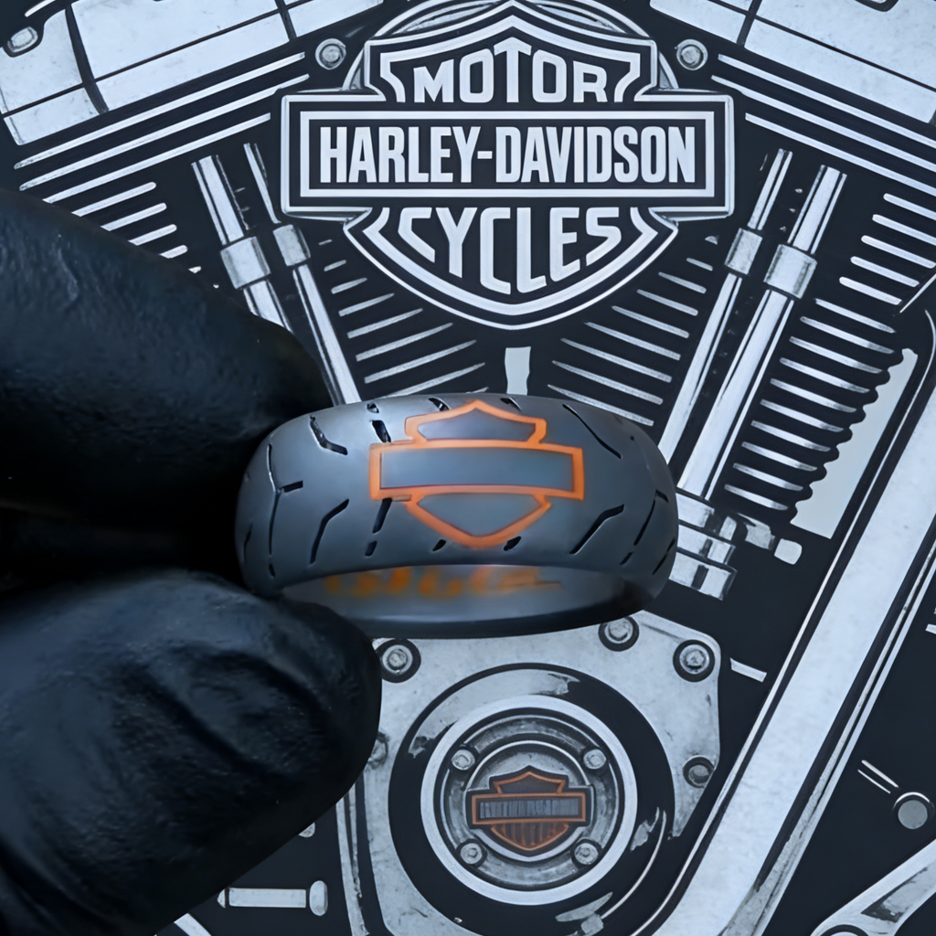 Handcrafted 925 Sterling Silver HD Tire Ring