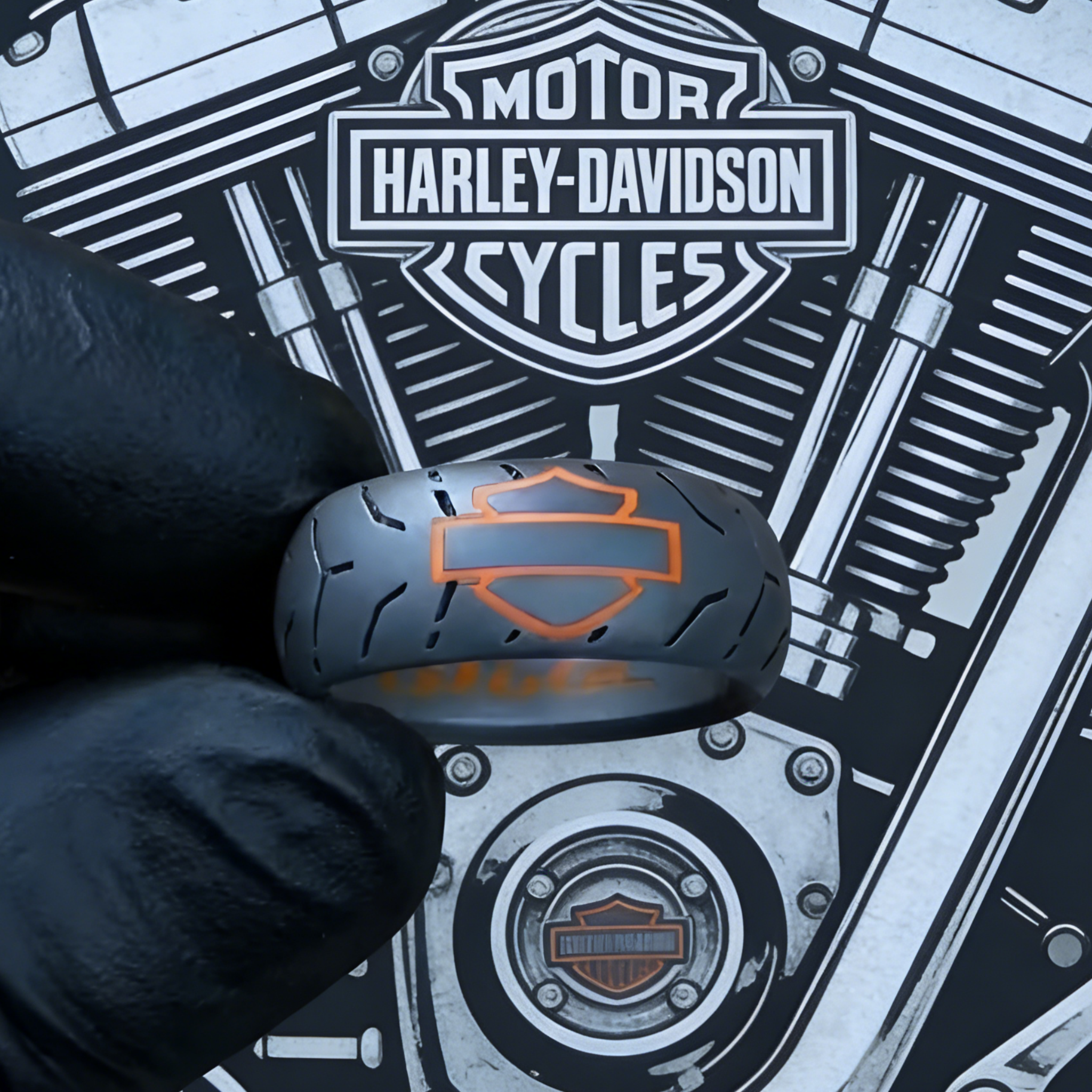 Handcrafted 925 Sterling Silver HD Tire Ring