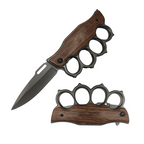 Knuckle Sleeve Knife - Natural Wood Handle