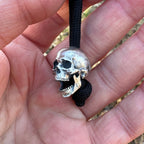 Handcrafted Sterling Silver Skull Lacquer Bead – Paracord/Knife/EDC Keychain Bead