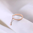 Adjustable simple fashion chain tassel ring