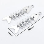 Fashion Handmade Simple Design Antique Silver Color Fish Bone Earrings