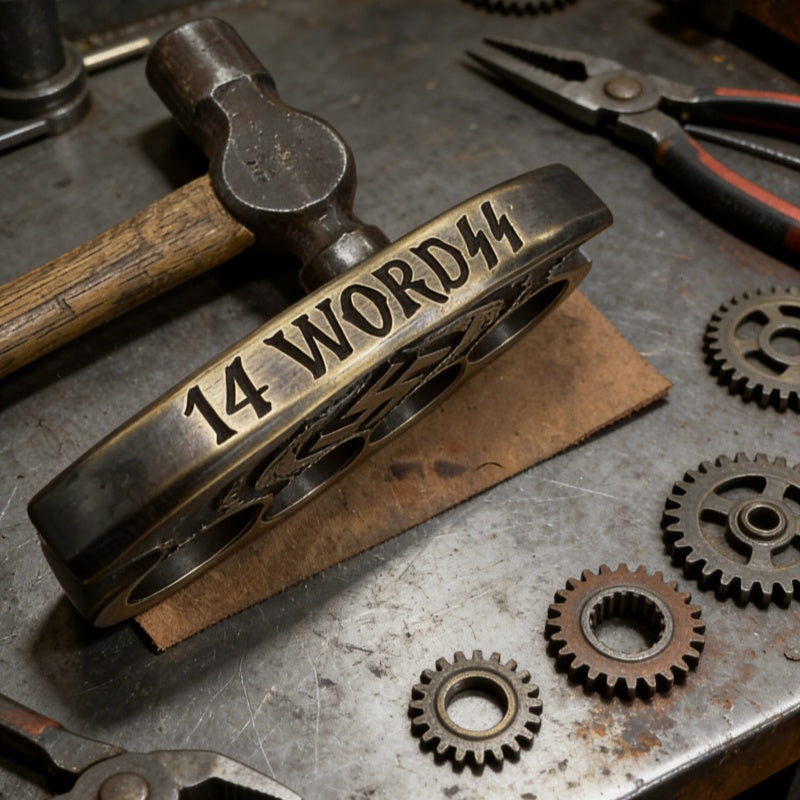 Handcrafted 5/8'' Skull Heavyweight Brass Hardcore Motorcycle Style Collectible