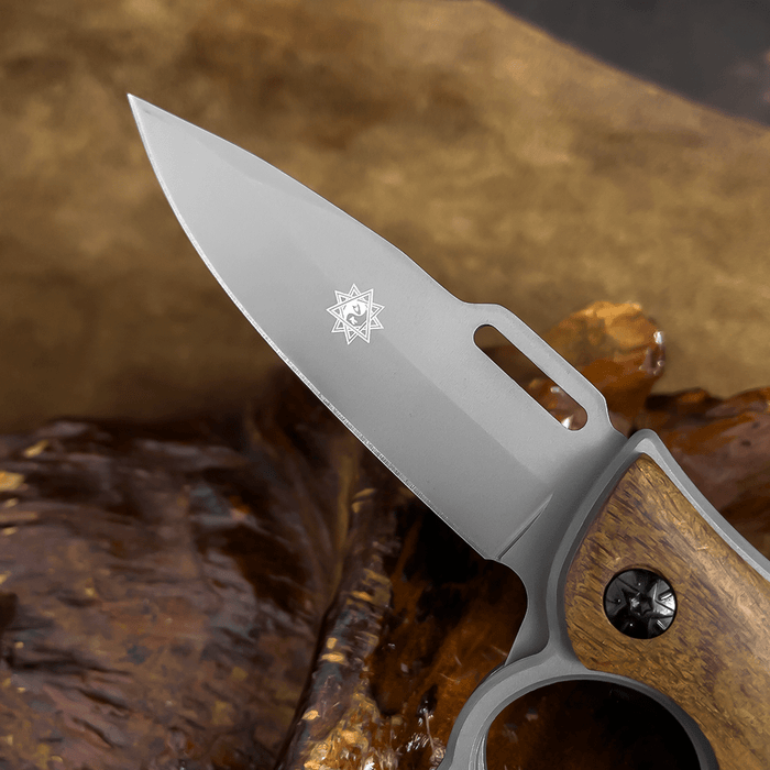 Knuckle Sleeve Knife - Natural Wood Handle