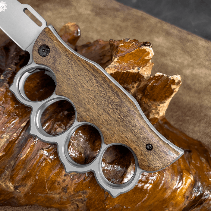 Knuckle Sleeve Knife - Natural Wood Handle