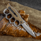 Knuckle Sleeve Knife - Natural Wood Handle