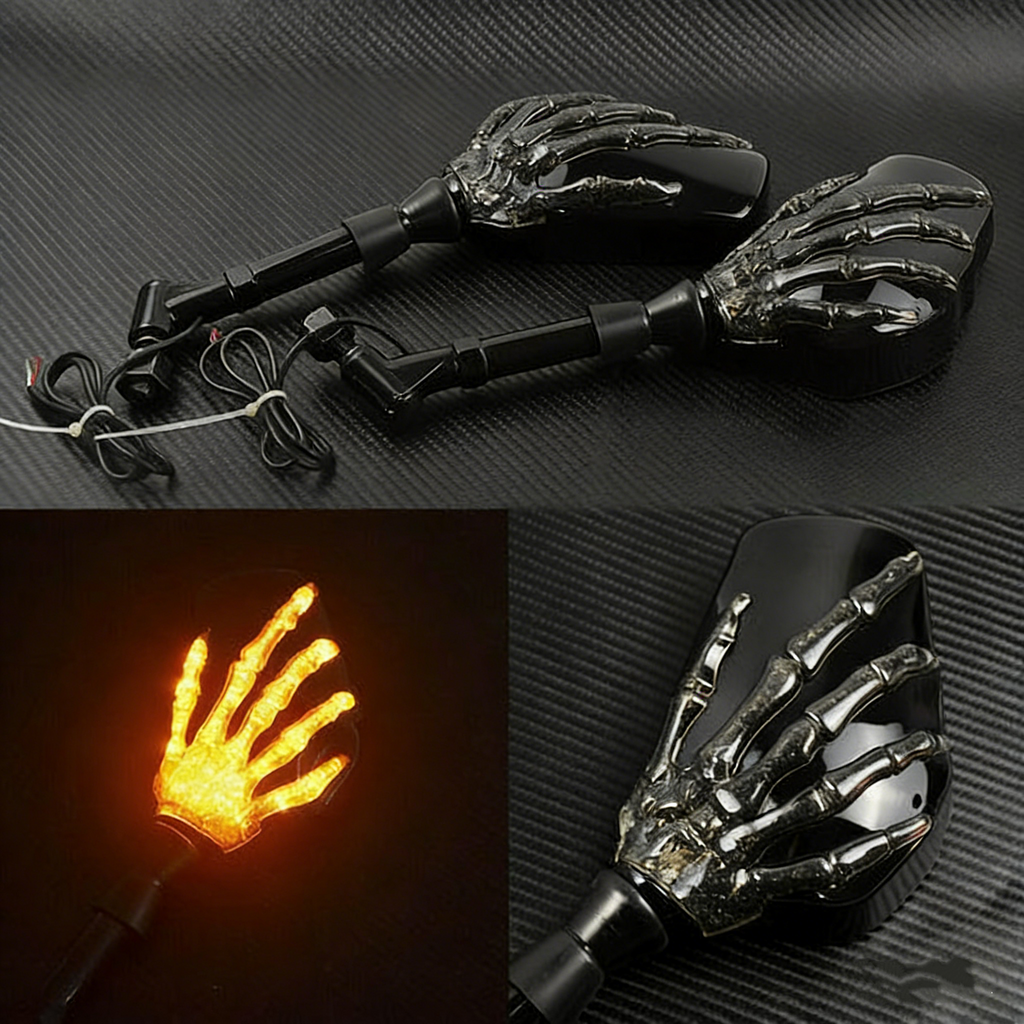 Motorcycle LED Hollowed-out Claw-shaped Turn Signals and Rearview Mirrors